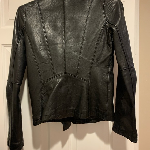Leather biker jacket - Picture 3 of 7